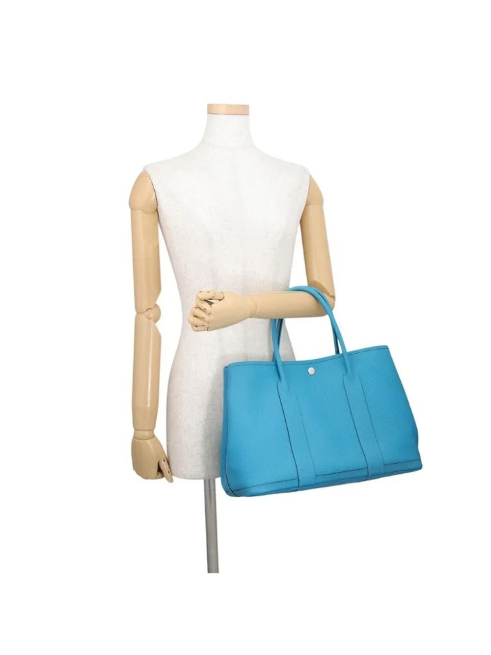Hermes Tote Garden Party PM Cobalt Silver Negonda